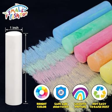 240PCS Washable Sidewalk Chalks, 24 Colors Jumbo Chalk for Kids, Non-Toxic Sidewalk Chalk Bulk for Toddler, Dustless Outdoor Chalk Giant Box Chalkboard Chalk for Party Favor Playground, Great for Kids - Image 2