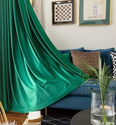 SINGINGLORY Green Velvet Curtains 52 x 96 Inch, Blackout Thermal Insulated Grommet Window Curtain 2 Panels Set for Bedroom and Living Room (W52 xL96, Dark Green Emerald - Image 7