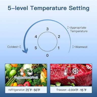 BANGSON 4.0 Cu.Ft Small Refrigerator with Freezer, Small Fridge with Bottom Freezer, for Apartment, Bedroom, Dorm, and Office, Double Door, Black - Image 5