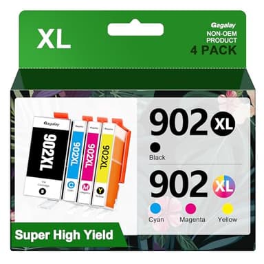 902XL Ink Cartridges for HP Printers Replacement for HP 902XL Ink Cartridges Combo Pack HP902XL Works for OfficeJet 6958 6962 6950 Pro 6978 6968 6975 Printer T0A39AN 4-Pack, Cyan Magenta Yellow Black - Image 1