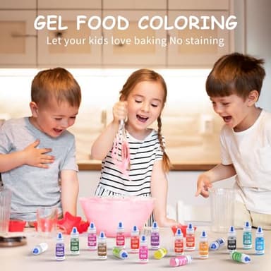 Gel Food Coloring Cake Decorating Set - Jelife 20 Colors Gel Based Flavorless Edible Food Color Dye Vibrant Concentrated Neon Icing Colors for Kids Baking Macaron Frosting Fondant Cookie (6ml/Bottles) - Image 6