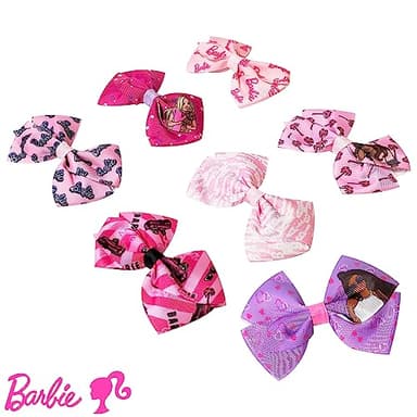 Luv Her Barbie Kids Bows - Hair Accessories Gift Set - Princess Hair Bows - 7 Pcs 4 Inch Bundle - Hair Bows for Girls - Barbie Hair clip - Alligator Clip - Ages 3 + - Image 2
