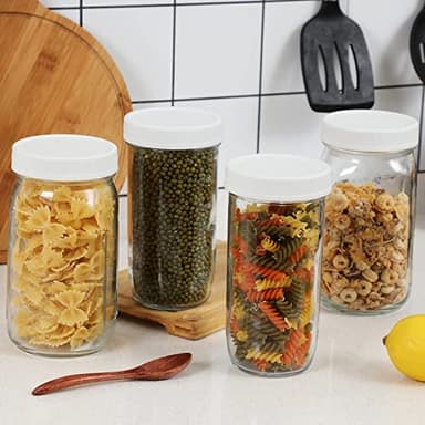 AOZITA [10 Pack] WIDE Mouth Mason Jar Lids for Ball, Kerr and More - White Plastic Storage Caps for Mason/Canning Jars - Leak-Proof, Dishwasher Safe & Food Grade - Image 6