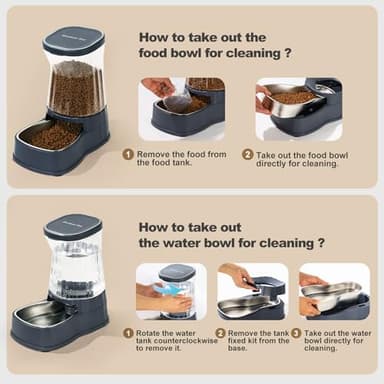 Gardner Pet Automatic Dog Water Dispenser Gravity Stainless Steel Waterer & Food Feeder Set, 100% BPA Free Large Capacity Feeding Bowls for Medium & Large-Sized Dogs Cats Other Pets -(1 Gallon x2) - Image 8