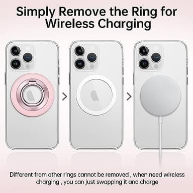 SYNCWIRE Magnetic Phone Ring Holder for MagSafe, 360° Rotation Cell Phone Grip Stand Finger Ring Kickstand Two-Sided Magnet Compatible with iPhone 17 Pro Max 16 15 14 13 12 MagSafe Accessories - Image 7