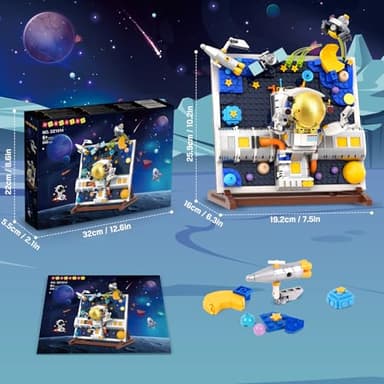 HOGOKIDS Space Building Toys for Kids - 540 PCS Astronaut Building Block Set with Stand, 3D Space Painting Frame for Children's Room Décor, Gift for Boys Girls Age 6 7 8 9 10 Years Old - Image 8