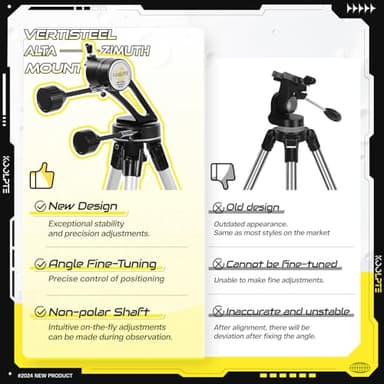 Telescope, 90mm Aperture 700mm - Vertisteel AZ Mounting Base, High Power Telescopes for Astronomy Enthusiasts, Adults & Kids, with Carrying Bag, Wireless Remote Control, Phone Adapter (Black) - Image 2