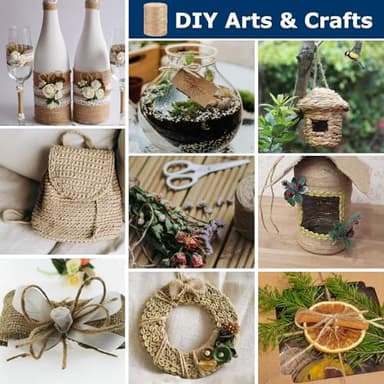 Vanhench 805FT Natural Jute Twine String, Bulk Hemp Jute Rope Cord Twine for Crafts Gardening, Gift Wrapping, Wedding Décor, Packing Material Burlap Ribbon, Christmas Knitting Macrame Decoration - Image 6