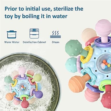 Baby Sensory Teething Toys - Baby Teether & Rattle - Gifts for Infant Newborn Boys Girls 0 3 6 9 12 18 Months - Toddler Montessori Educational Learning Toys - Image 4