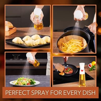 FLAIROSOL OLIVIA Oil Sprayer for Cooking, 2 Pack 200ML Glass Olive Oil Sprayer, Continuous Cooking Spray Dispenser with Portion Control for Kitchen Air Fryer, Salad, BBQ, White - Image 6