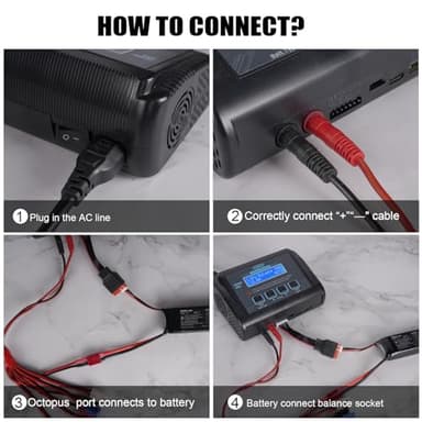 Lipo Battery Charger, 1S-6S RC Car Charger 150W Lipo Charger 10A Balance Charger Fast Charge Discharge Smart Charger for LiPo/Li-ion/LiFe Battery(1-6s) NiMH/NiCd (1-15s) RC Hobby Battery Charger - Image 4