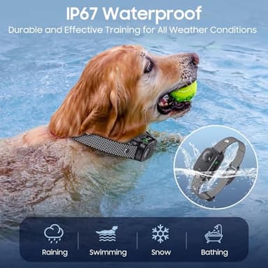 Bark Collar, Dog Bark Collar for Large Medium Dogs 30-120lbs, Automatic Waterproof Barking Collar with Beep Vibration and 5 Adjustable Sensitivity (Classic Black) - Image 7