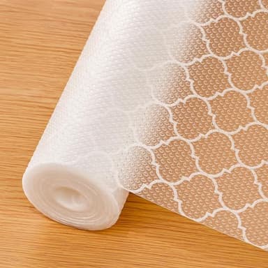 Cooyes Shelf Liner for Kitchen Cabinets – Non-Adhesive Waterproof Drawer Liner – Durable EVA Material Easy-to-Cut Shelf Paper for Refrigerator, Cupboard, Dresser with Modern Pattern - Image 1