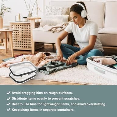 YQBRAO Hard Sided Clear Zipper Case for Storage- Professional-Grade Plastic Clear Zipper Pencil Case,Toy Storage Bins, Toiletry Pouch, Travel Organizer, Cosmetic Bag（Black,2 Pack, M - Image 7