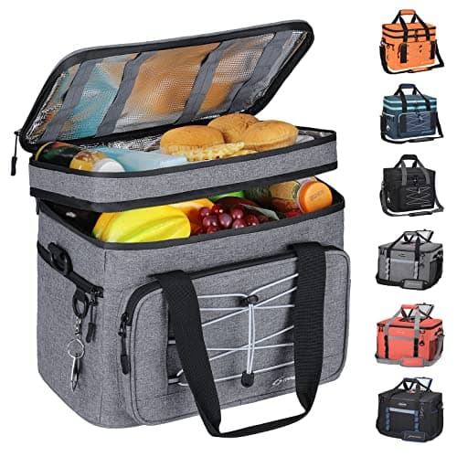 Maelstrom Cooler Bag,Soft Bag,Collapsible Soft Sided Cooler, 30 Cans Beach Leakproof Camping Lunch Cooler Bag Portable Travel Cooler for Grocery Shopping,Kayaking,Grey - Image 1