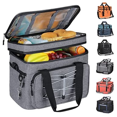Maelstrom Cooler Bag,Soft Bag,Collapsible Soft Sided Cooler, 30 Cans Beach Leakproof Camping Lunch Cooler Bag Portable Travel Cooler for Grocery Shopping,Kayaking,Grey - Image 1