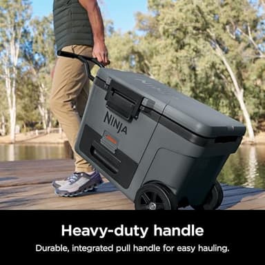 Ninja | Cooler | FrostVault 45QT Cooler with Wheels | Insulated with Temp Dry Storage Drawer | Keeps Ice Cold for Days | for The Beach, Camping, Picnics & More | Grey | FB245CG - Image 7