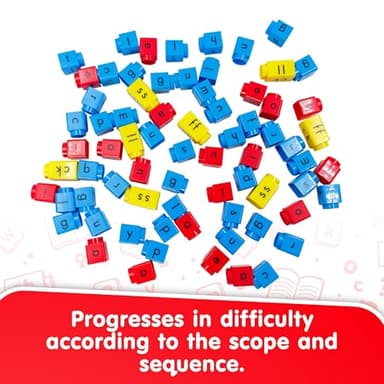 Junior Learning: Rainbow Phonics Blox: CVC Word Building - Phase 2-30 Activity Cards, Color Coded Blocks, Learning, Reading Development, Kids 4+ - Image 3