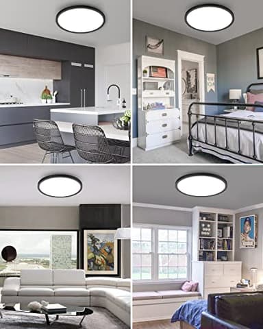 1PACK Flush Mount LED Ceiling Light Fixture Black, 12Inch 28Watt, Dimmable & 3000K-4500K-6000K 3 Color Selectable Ceiling Lamp 3200LM Low Profile Ceiling Light for Kitchen Bedroom Hallway Porch - Image 6