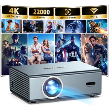 [Electric Focus] 4K Support Projector with WiFi6 and Bluetooth 5.3, Outdoor Projectors for Outside Video Use, OWNKNEW Gaming Movie Proyector, Auto Keystone Correction - Image 1