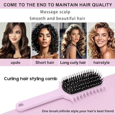 Curly Hair Brush, Volume Curl Defining Brush for Detangling Shaping and Styling Women's Curls, Reduce Pulling (Green) - Image 8