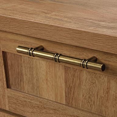 Sauder Coral Cape Corner Desk, Spacious Desktop and File Drawer, L Shaped Office Desk - Sindoori Mango Finish - Image 7