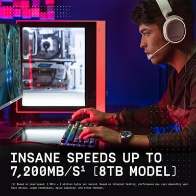 WD_BLACK 8TB SN850X NVMe Internal Gaming Solid State Drive with Heatsink - Works with PlayStation 5, Gen4 PCIe, M.2 2280, Up to 7,200 MB/s - WDS800T2XHE - Image 2