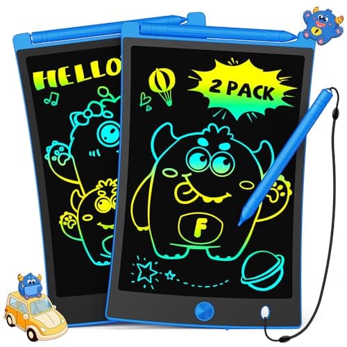 TEKFUN 2 Pack LCD Writing Tablet with Stylus, 8.5in Erasable Doodle Board Mess Free Drawing Pad for Kids, Car Trip Educational Toys Birthday Christmas Gift for 3 4 5 6 7 Girls Boys (2*Blue) - Image 1