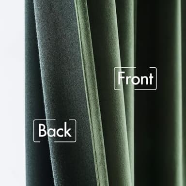 MIULEE Velvet Curtains 84 inches 2 Panels - Luxury Blackout Curtains for Bedroom Living Room Thermal Insulated Super Soft Window Drapes Rod Pocket & Back Tab, Olive Green, W52 x L84 inches - Image 6