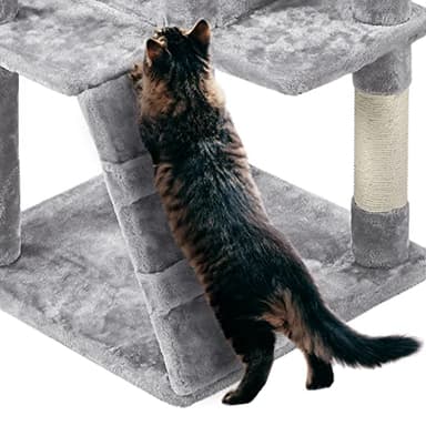 Yaheetech Multi-Level Cat Tree Cat Tower for Indoor Cats Cat Condo Furniture with Sisal Scratching Post, 61in, Light Gray - Image 8