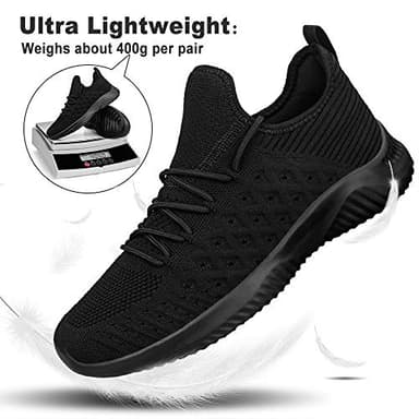 Feethit Mens Slip On Walking Shoes Lightweight Breathable Non Slip Running Shoes Comfortable Fashion Sneakers for Men Black Size 10.5 - Image 4