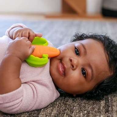 Infantino Lil’ Nibbles Textured Silicone Teether, BPA-Free Baby Teething Toy, Soft, Easy to Hold, Sensory Stimulation for Infants, Carrot - Image 11