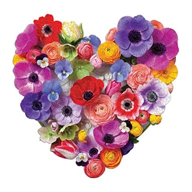 Flora Heart 750 Piece Shaped Puzzle from Galison - Vivid and Bright Puzzle Featuring The Photographic Work of Julie Seabrook Ream, Challenging and Fun, Thick and Sturdy Pieces, Makes an Amazing Gift! - Image 2
