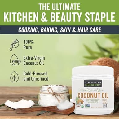 Viva Naturals Organic Coconut Oil - Unrefined and Cold-Pressed, Natural Hair Oil, Skin Oil and Cooking Oil with Fresh Flavor, Non-GMO Extra Virgin Coconut Oil (Aceite de Coco), USDA Organic, 32 Fl Oz (Pack of 1) - Image 10