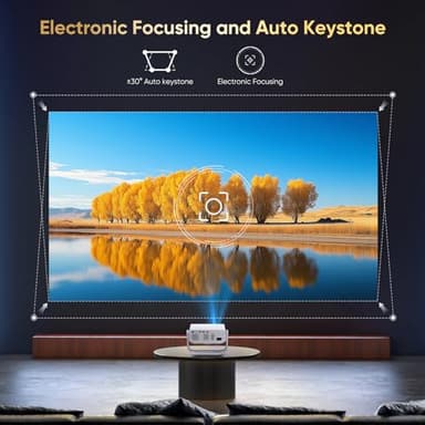 Wielio Projector with WiFi and Bluetooth, 1000+ Apps Installed, Electronic Focus & Auto Keystone, Low Fan Noise, Zoom, Native 1080P 4K Support Portable Mini Video Projector Outdoor Indoor - Image 5