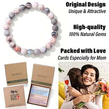 THEMEROL Gifts for Mom Birthday Gifts from Daughter Son Moonstone Bracelet Women Christmas Mothers Day Gifts Great Presents Best Mama Personalized Unique Handmade Valentines Stocking Easter Stuffers - Image 3