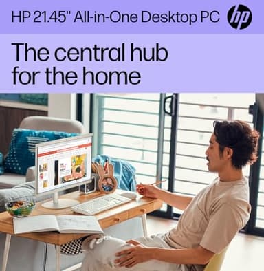 HP All-in-One Desktop PC| 12GB RAM| 1TB PCIe SSD| 22" Full HD Display, Anti-Glare| Intel Dual-core Processor| KB&Mouse| HDMI, USB-C, Wi-Fi 6| Windows 11 | Cashmere White| for Business & Personal Use - Image 6