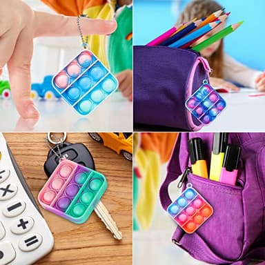 Pop Fidget Toys Bulk Its Party Favors for Kids 4-8 8-12 30 Pack Mini Pop Keychain It Christmas Stocking Stuffers for Kids Toy Fidgets for Classroom Prizes Student Gifts Birthday Goodie Bag Stuffers - Image 7