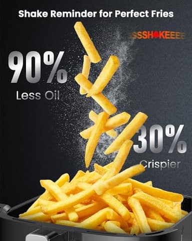 Nuwave Brio Plus Air Fryer 8 Qt, New & Improved, PFAS-FREE, 7 Digital One-Touch Cook Functions that AIR FRY, BAKE, ROAST, DEHYDRATE, TOAST, REHEAT, PREHEAT, 150 Presets, 50°F~400°F, 700/1500/1800W - Image 4