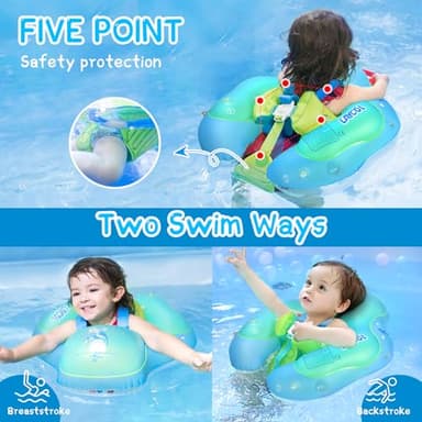 LAYCOL Baby Swimming Float with UPF50+ Sun Canopy Baby Floats for Pool No Flip Overbaby Pool for Baby Age of 3-36 Months - Image 6