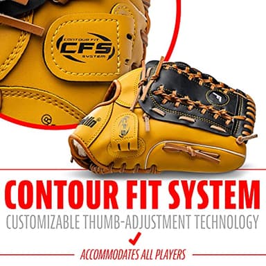 Franklin Sports Baseball and Softball Glove - Fieldmaster Adult + Youth Baseball Gloves - Men's + Women's Infield + Outfield Mitt - Right Hand Throw - 12" - Image 5