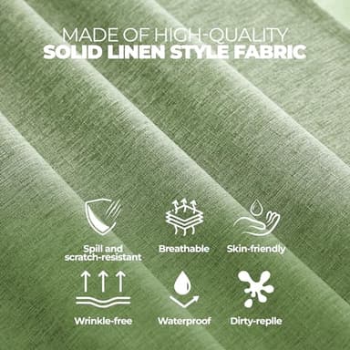 Decorelia Rectangle Linen Farmhouse Tablecloth for 10ft Table, (Oblong, 60 x 144 Inch (12-14 Seats), Sage Green) - Image 5