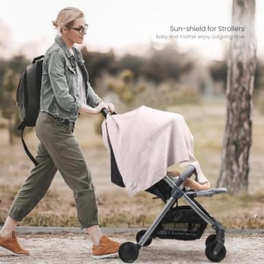 lulumoon Muslin Swaddle Blanket Baby - Cotton Swaddling Blanket Soft Baby Receiving Blankets Neutral 3Pack(Pink+Purple) - Image 8