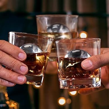 Whiskey Balls Reusable 55mm, Bourbon Gifts for Men Stocking Stuffers, Whiskey Ice Stones with Tongs, for Dad Who Has Everything, Anniversary Birthday Gifts for Boyfriend Grandpa Him Husband from Wife - Image 4