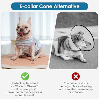 cyeollo Recovery Suit for Dogs Surgery Suit Female Spay Soft Pet Onesie Bodysuit Male Dog Neuter, Small Dogs Surgical Recovery Shirt, Striped, L - Image 7
