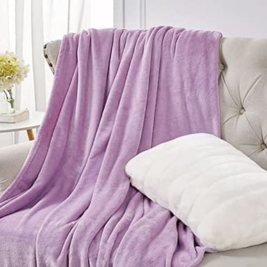 Walensee Fleece Blanket Plush Throw Fuzzy Lightweight (King Size 108x90 Lilac) Super Soft Microfiber Flannel Blankets for Couch, Bed, Sofa Ultra Luxurious Warm and Cozy for All Seasons - Image 7