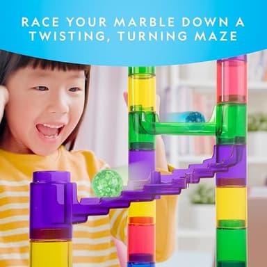 NATIONAL GEOGRAPHIC Glowing Marble Run – 150 Piece Construction Set with 30 Glow in The Dark Glass Marbles & Storage Bag, STEM Gifts for Boys and Girls, Building Project Toy (Amazon Exclusive) - Image 5