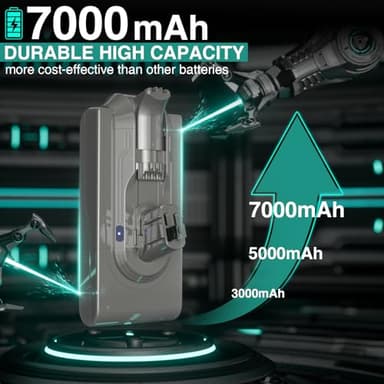 EGR 7000mAh V11 Battery Replacement Compatible with Dyson V15 Button Click in Installation Style Battery V11 V15 SV15 SV16 SV22 970425-01 Vacuum Cleaner (Not Fit for Fixing Styles with Screws) - Image 3