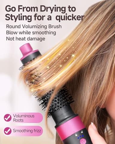 5 in 1 Hair Dryer Brush WindBlow Magic Styler, 110,000 RPM High-Speed Turbo Blow Dryer Brush, Professional 500 Million Negative Ionic Hair Dryer, Fast Drying for Curling Volumizing Air Styling - Image 6