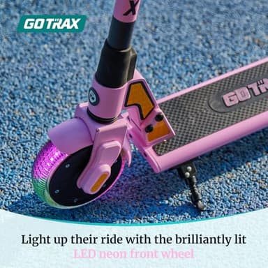 Gotrax GKS Lumios Electric Scooter for Kids 6-12, Thumb-button control, 150W Motor and 6" LED Front Wheel Kick Scooter, Up to 6.25 Miles and 7.5mph, UL Certified Kids Electric Scooter Pink - Image 4